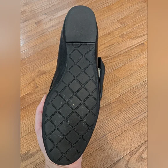 Badgley Mischka Black Crystal Embellished Flats - Picture 2 of 3